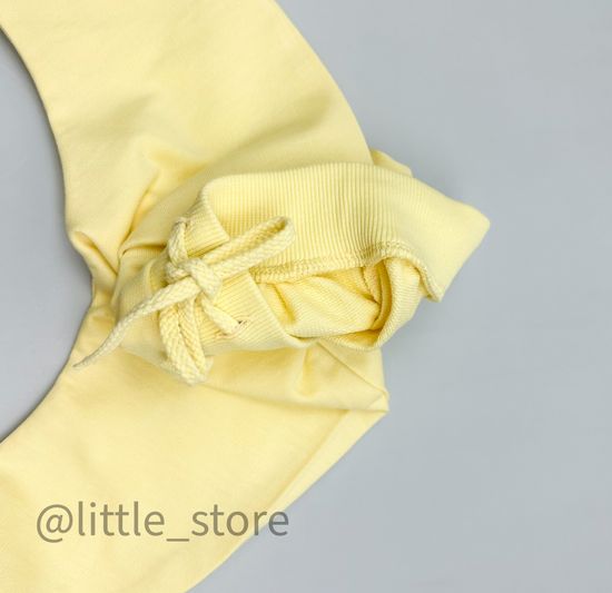 Брючки из футера "Летние цветы" бледно-желтый