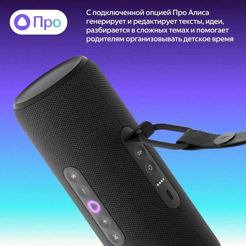 Умная колонка ЯНДЕКС Станция Стрит, 30Вт, с Алисой, черный [yndx-00030blk]