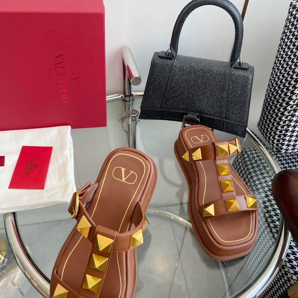 Valentino Roman Stud Slide Sandal