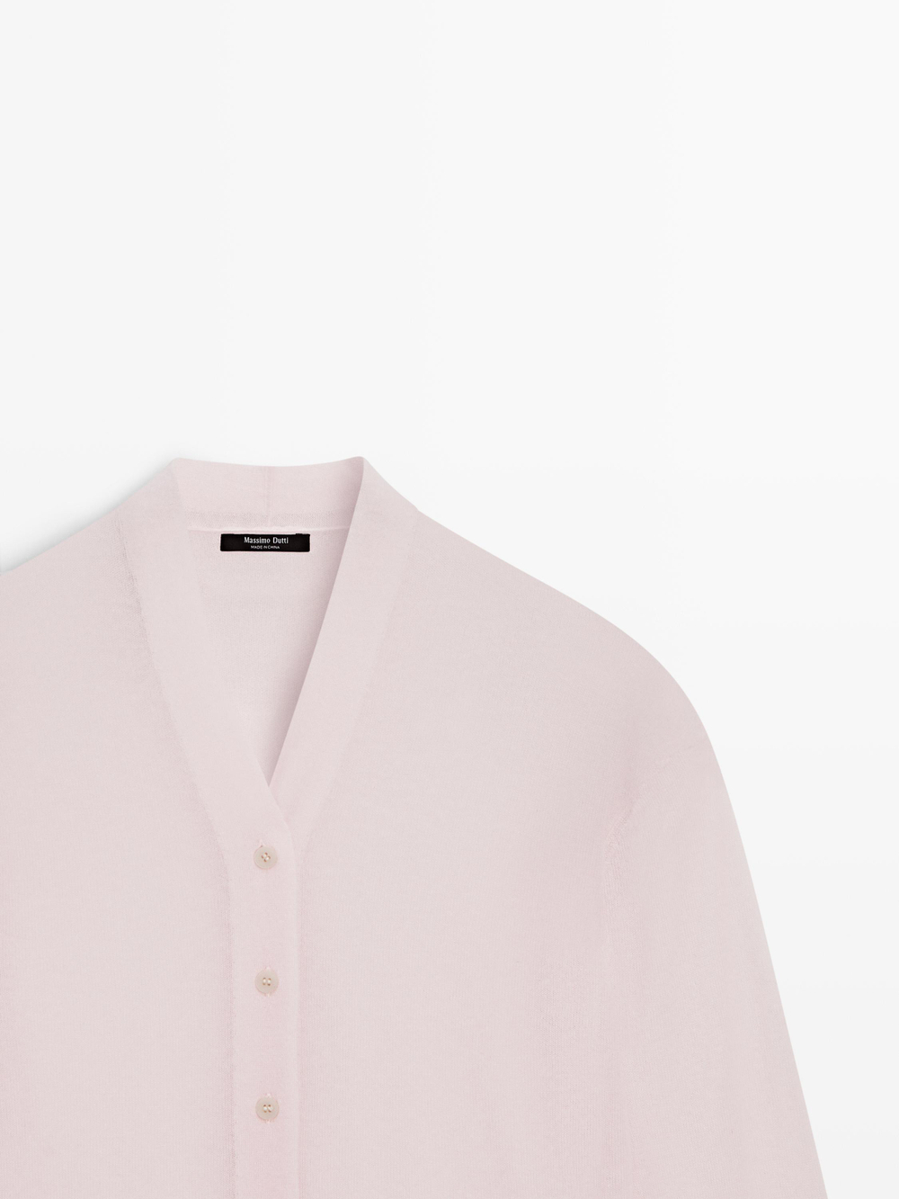 Massimo Dutti Трикотажный кардиган из смесовой шерсти, пастельно-розовый