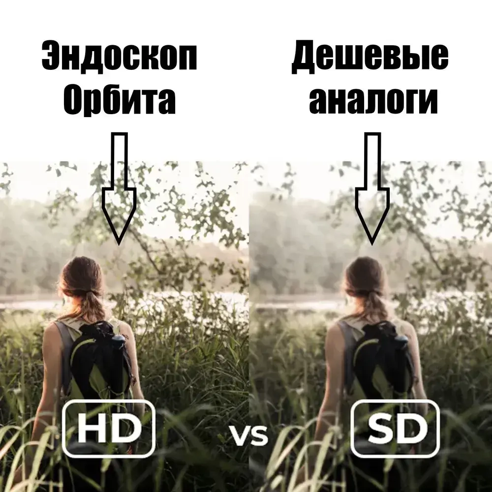 Эндоскоп гибкая камера для айфона (Iphone) Lightning с подсветкой 2м Орбита OT-SME18