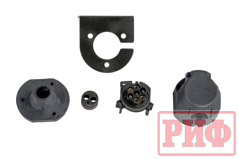 Бампер силовой задний Toyota Land Cruiser 78 2007+ с квадратом под фаркоп, калиткой и фонарями РИФ