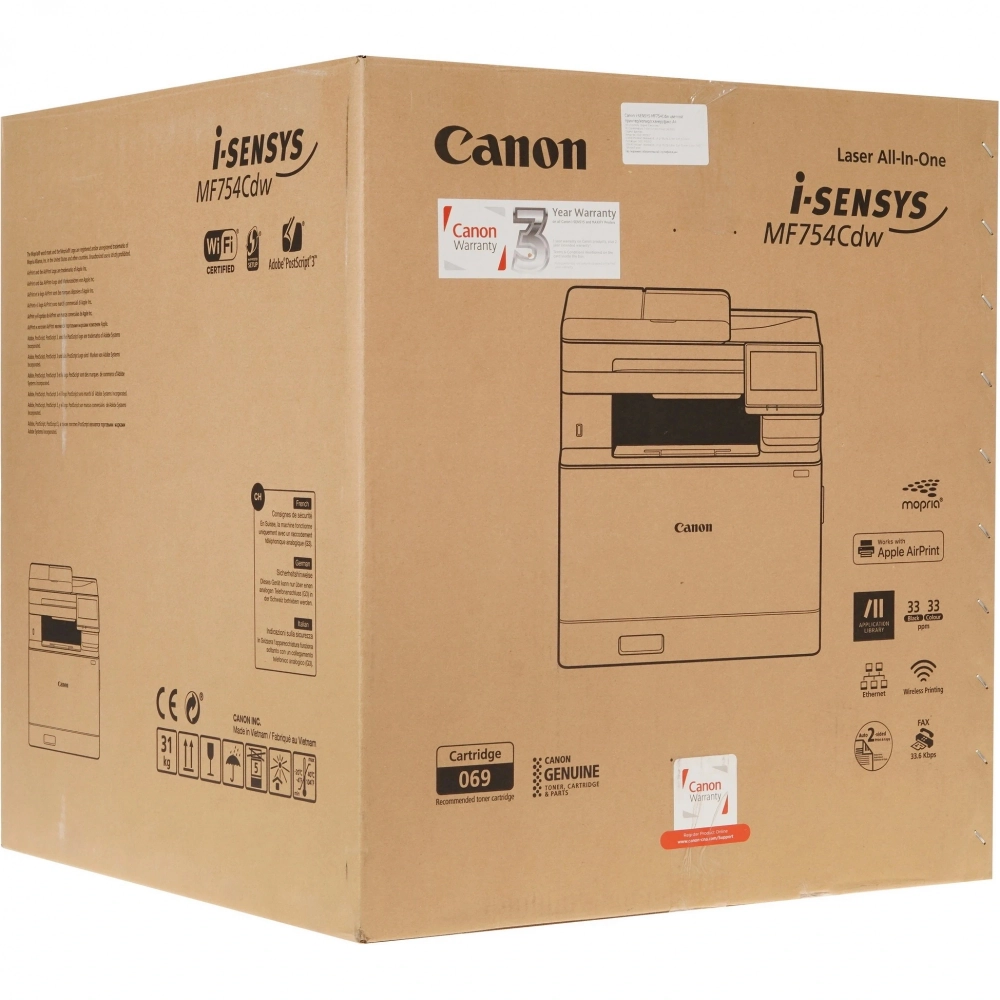 МФУ лазерный Canon i-Sensys Colour MF754Cdw (5455C009/5455C019/7185C010) A4 WiFi белый