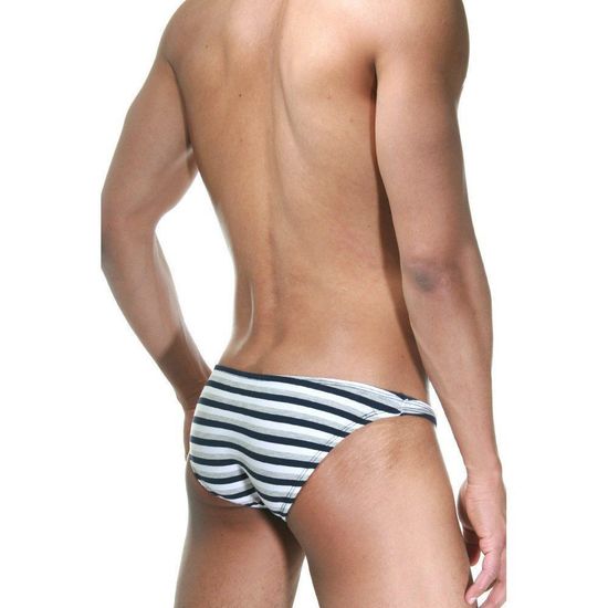 Трусы мужские слипы белые в полоску DARKZONE DZN6424