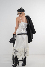 Платье атласное с кружевом LUMA