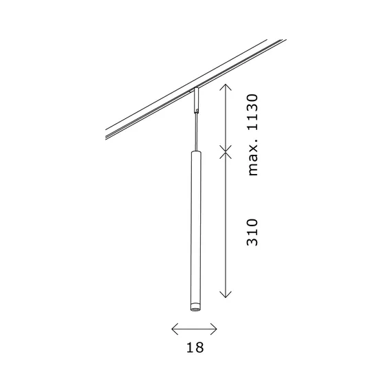 ST672.443.03 Магнитный трековый светильник Черный LED 1*3W 4000K 100Lm Ra>90 36° IP20 D18xH310 24V СУПЕР5