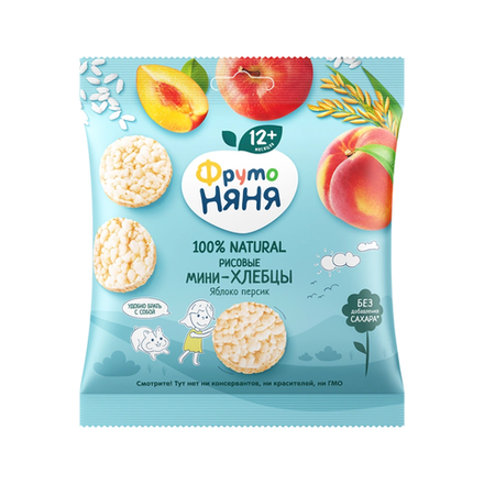 Мини-хлебцы Фруто Няня Персик-яблоко 30 гр