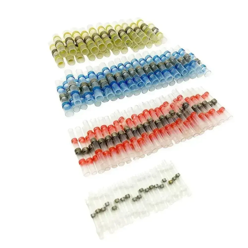 Термоусадка для проводов с припоем и клеевым слоем 100 шт, набор термоусадочных трубок 0.25-6 мм