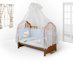 Арт.71730 Бортик в детскую кроватку для новорожденных  - ДИАНА -Мишки на луне