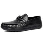 Bansley Top Grain Cow Leather Gommino Loafers Men"s Black