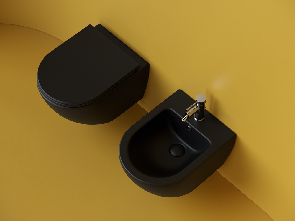 Подвесной унитаз Metropol Торнадо безоободковый черный матовый