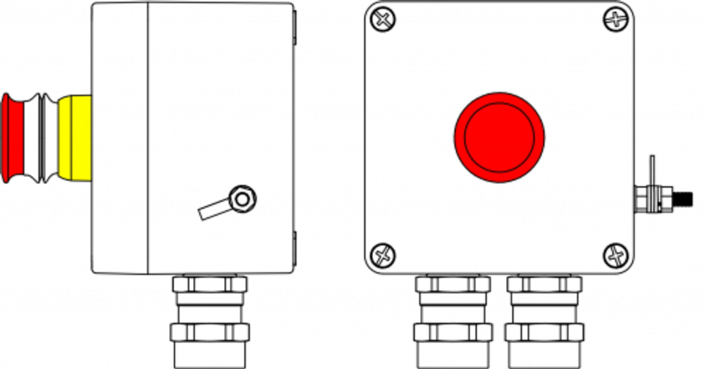 Взрывозащищенный пост управления из алюминия CPE-Р-03-(1xP3E(11))-2xAASBMB(C)1Ex d e IIC T6 Gb / Ex tb IIIC T80°C Db IP66/КЗ/ШЗ