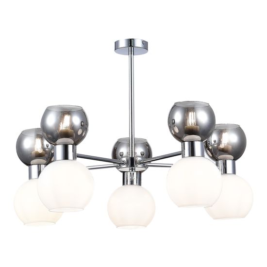 SLE1138-102-10 Светильник потолочный Хром/Белый, Дымчатый E27 10*60W THONET