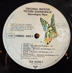 Винтажная виниловая пластинка LP Апокалипсис Сегодня Apocalypse Now Motion Picture Soundtrack (Germany 1979)