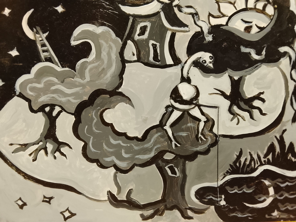 Картина "Айва", натюрморт. 30 см на 30 см. Акрил на картоне. Авторская живопись, оригинал.