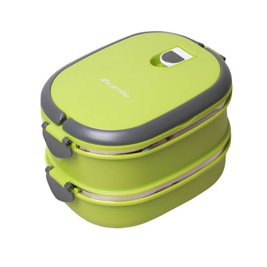 Ланч бокс двойной 1800 мл. Kamille КМ 2109 пластик, нержавеющая сталь