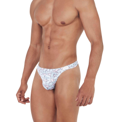 Мужские трусы тонги голубые с принтом Clever FIGURE THONG 146007