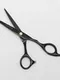 Ножницы парикмахерские с упором «Premium», загнутые кольца, лезвие — 5,5 см, цвет чёрный