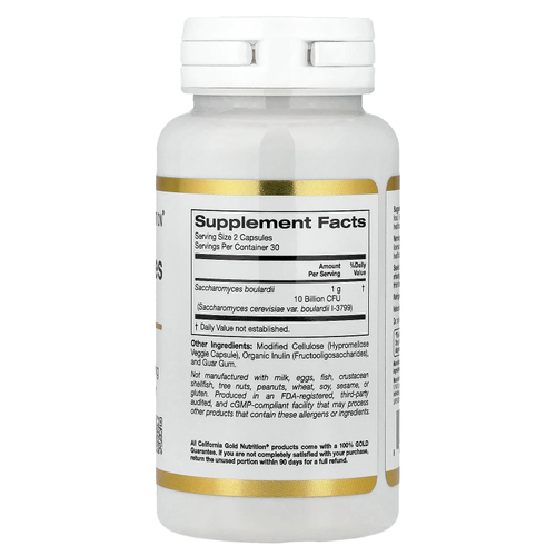 California Gold Nutrition, сахаромицеты Буларди, пробиотические дрожжи, 10 млрд КОЕ, 60 растительных капсул