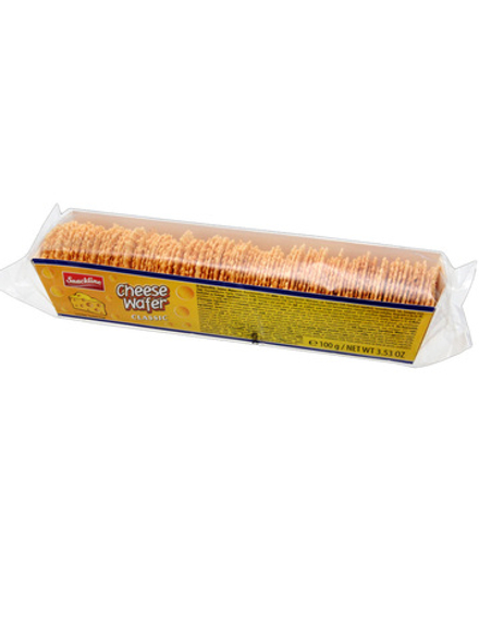 Тонкие вафли с голубым сыром Snackline Cheese Wafer 100 г, легкая и нежная выпечка