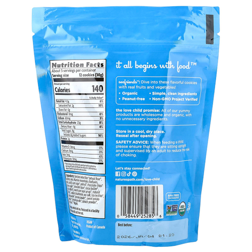 Love Child Organics, Nature's Path, Sea Friends™, печенье с шоколадной крошкой, 140 г (4,9 унции)