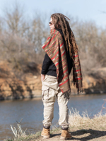 Шарф теплый с индейским орнаментом