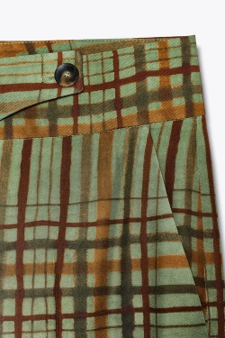 ZARA УКОРОЧЕННЫЕ КЛЕШЕНЫЕ БРЮКИ В КЛЕТКУ — ZW COLLECTION, ЗЕЛЕНЫЙ