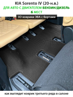 Автомобильные коврики ЭВА с бортами для KIA Sorento IV (20-н.в.) на 3 ряда