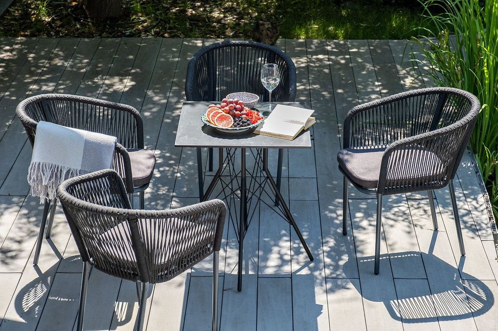 "Конте" интерьерный стол из HPL 63x63см, цвет "серый гранит"