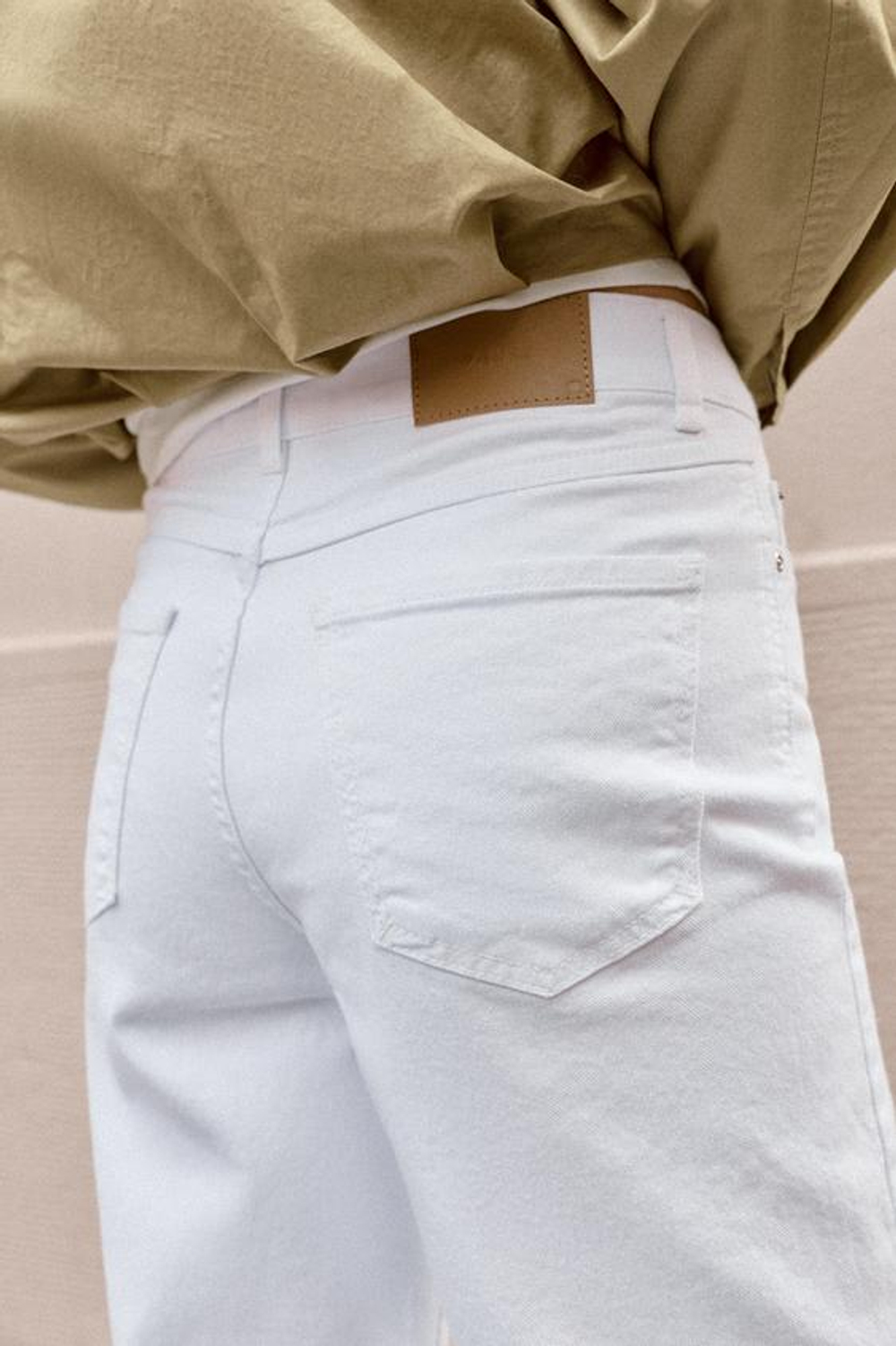 ZARA ДЖИНСЫ Z1975 КЮЛОТЫ С ВЫСОКОЙ ПОСАДКОЙ COMFORT, БЕЛЫЙ