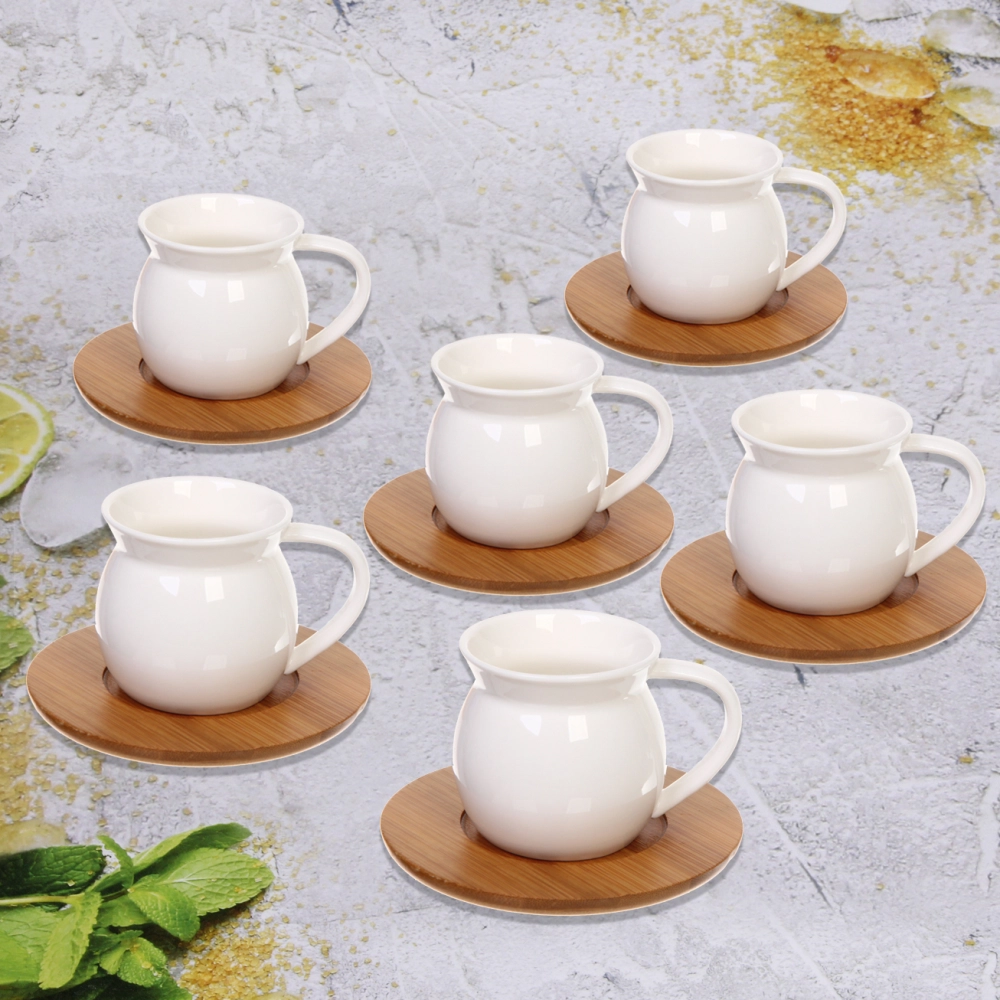 Кофейный набор 12 предметов «White magic» (6 кружек 100мл+6 блюдец), бочонок