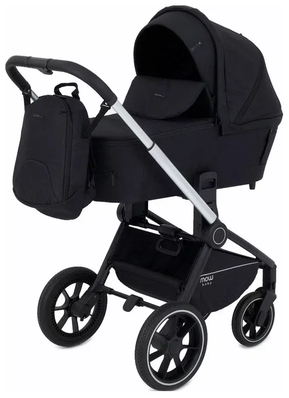 Коляска детская MOWBaby "ZOOM"PU (3в1) RA086 Silver Black