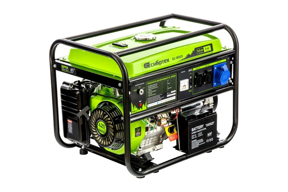 Генератор бензиновый Сибртех БС-8000Э