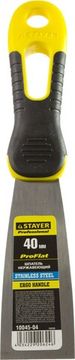 STAYER PROFlat, 40 мм, х-образное профилированное полотно, облегченная двухкомпонентная ручка, нержавеющий шпатель, Professional (10045-04)
