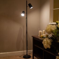 ULM-T600 2х6W-4500K-DIM BLACK Торшер напольный светодиодный. 2х6W. Сенсорный выключатель. Диммер. Черный. ТМ Uniel