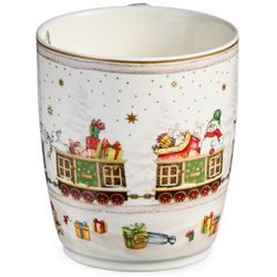 НАБОР ПОСУДЫ LEFARD "C НОВЫМ ГОДОМ" 3 ПР.: САЛАТНИК 800 МЛ, ТАРЕЛКА 19 СМ, КРУЖКА 400 МЛ (КОР=8НАБ.)