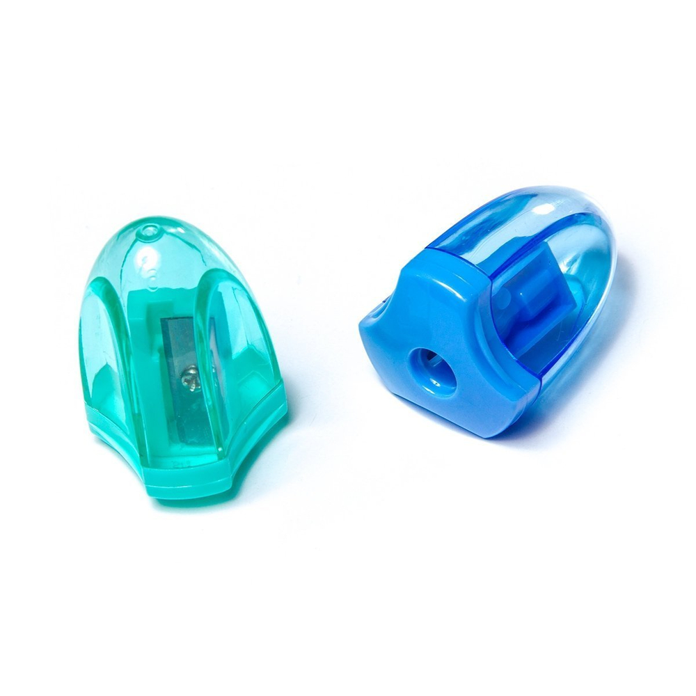 Точилка пластиковая Alingar.1 отверстие, цвет ассорти, пластиковая банка, с контейнером