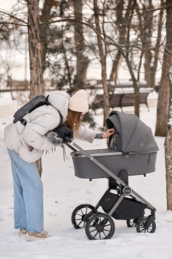 Детская коляска Peppy Monaco 2 в 1 Black (черный), рама черная матовая