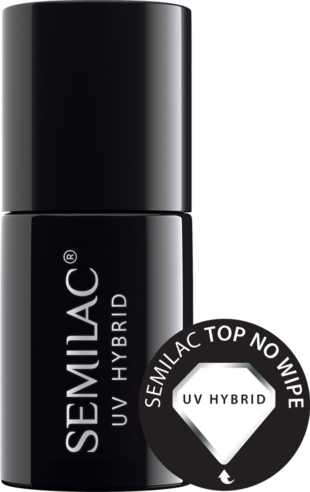 Semilac UV Hybrid Top No Wipe Real Color - Гибридный лак сверху, 7 ml