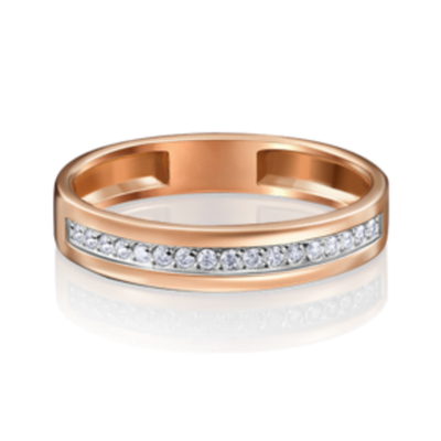 Обручальное кольцо из красного золота c фианитами 01-1769-00-401-1110-03