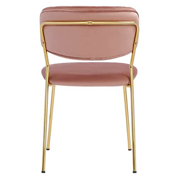 Стул Eirill, розовый велюр с золотыми ножками