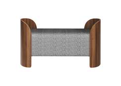 Банкетка Lagom 2 120 см (серый рогожка, орех)