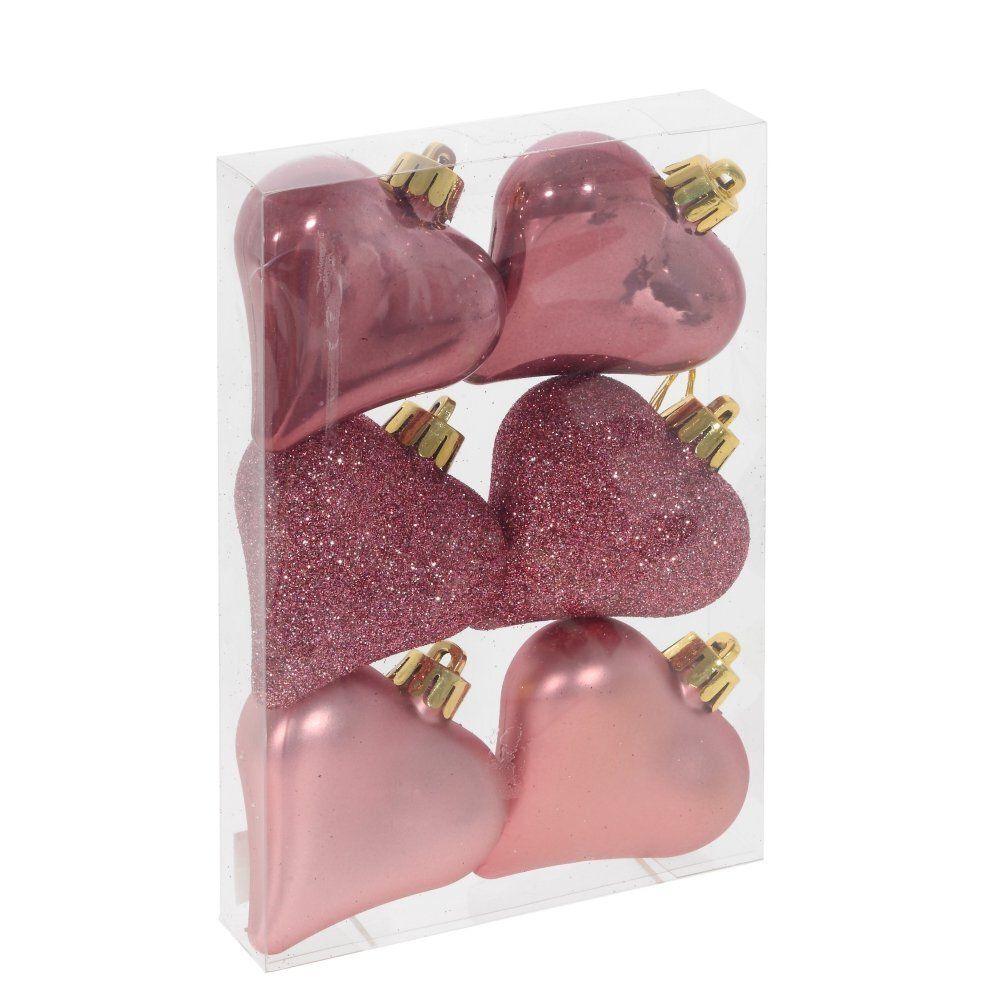 GAEM Набор из 6шт Украшение новогоднее "Сердца", D6 см, L6 W2 H7 см