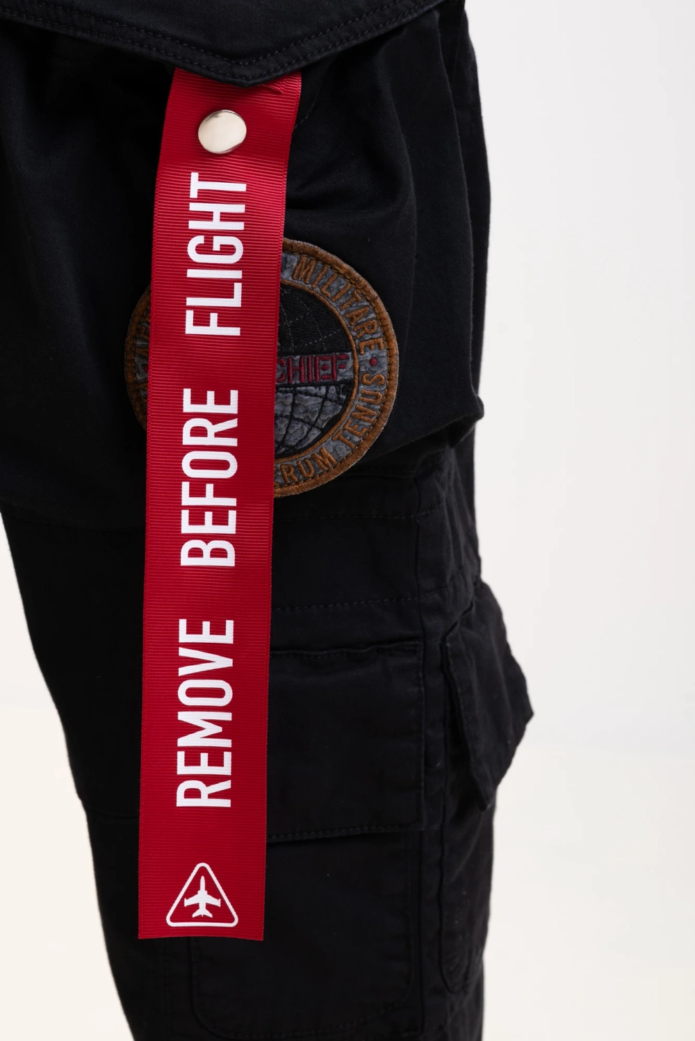 Брюки карго муж. AERONAUTICA 1582 синий красная лента на кармане(оригинальный цвет синий)