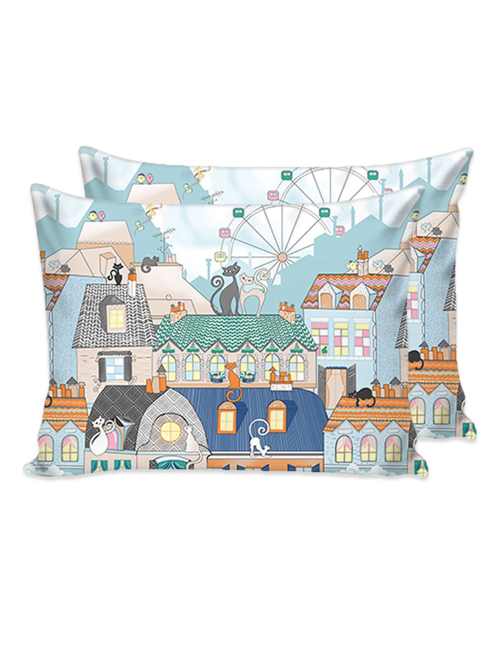 Наволочка комплект 2шт Сказка "Париж" 50х70 см, перкаль