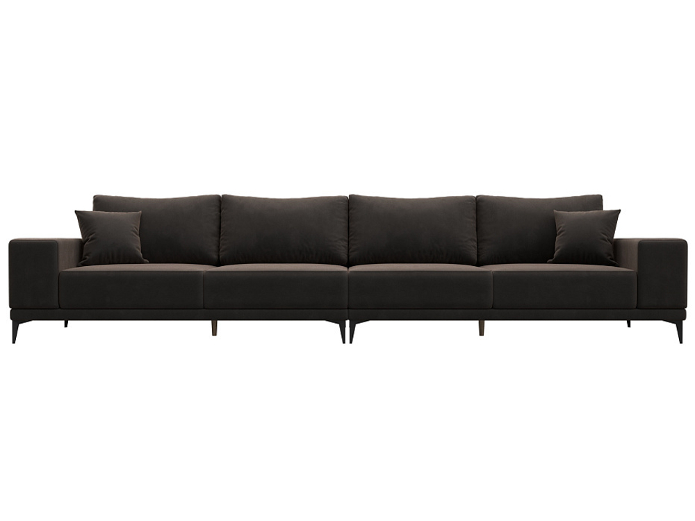 Диван прямой Льюес Лонг, Коричневый, Велюр, 122386