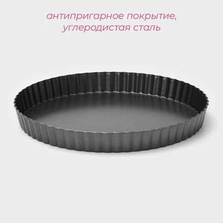 Форма для выпечки «Жаклин. Рифлёный круг», 22×2,5 см