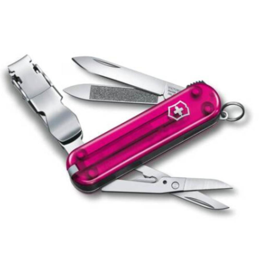 Нож Victorinox Classic Nail Clip 580, 65 мм, 8 функций, полупрозрачный розовый