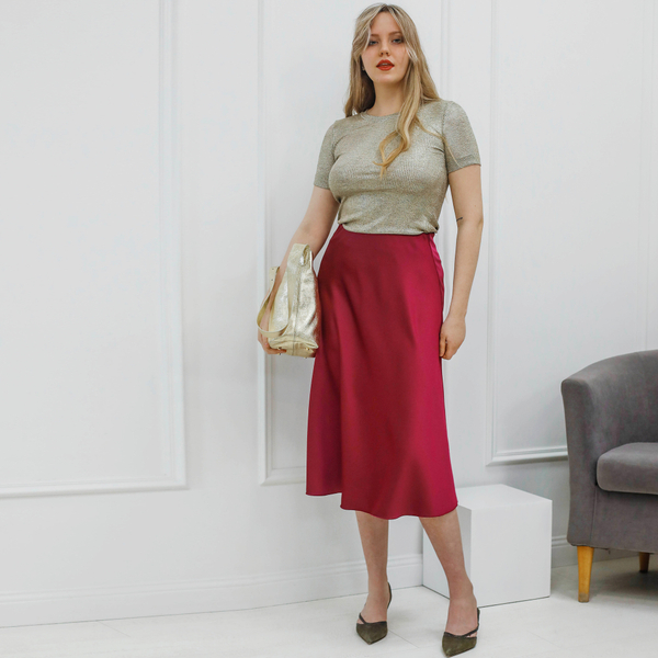 Юбка цвет-бургунди, Италия