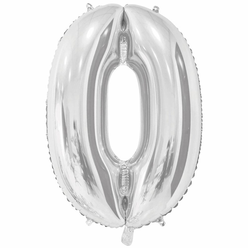 Шар ЦИФРА 0 Silver 26" 66 см